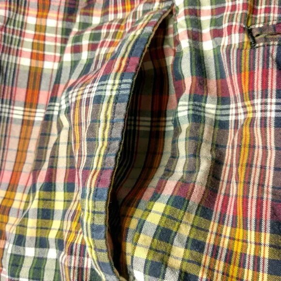 Polo Ralph Lauren Tyler Short Shorts Men Size 36 Plaid Red Blue Yellow Pleated - Picture 5 of 13